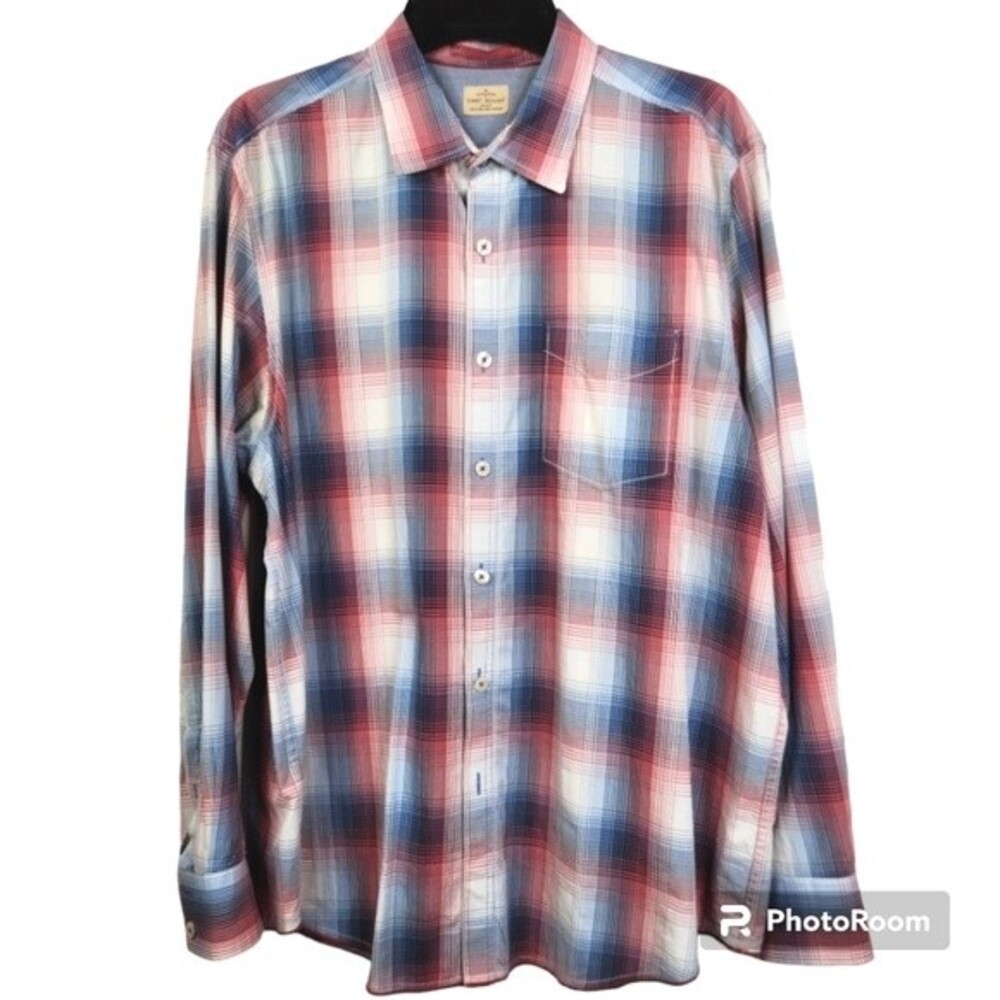 Tommy Bahama Mens Long Sleeve Plaid Print Button Down Shirt Size XL